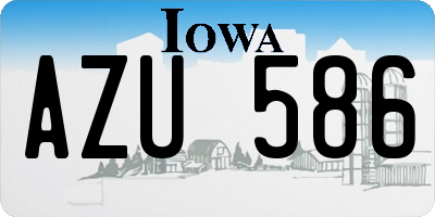 IA license plate AZU586