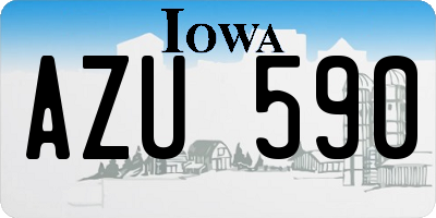 IA license plate AZU590