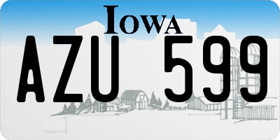 IA license plate AZU599