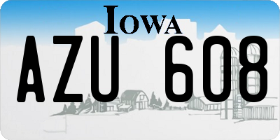 IA license plate AZU608