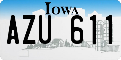 IA license plate AZU611