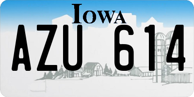 IA license plate AZU614