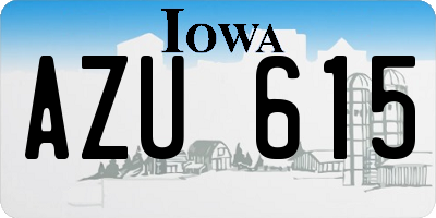 IA license plate AZU615