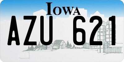 IA license plate AZU621