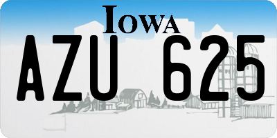 IA license plate AZU625