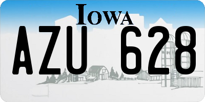 IA license plate AZU628
