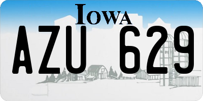 IA license plate AZU629