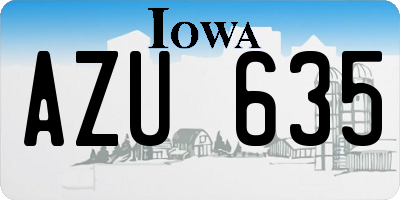 IA license plate AZU635