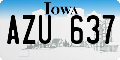 IA license plate AZU637