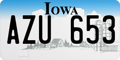 IA license plate AZU653