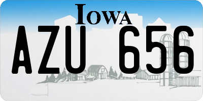 IA license plate AZU656