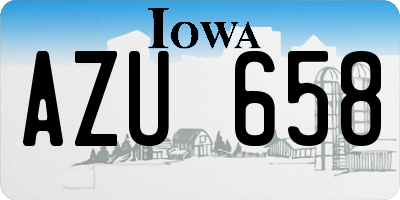 IA license plate AZU658