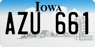IA license plate AZU661