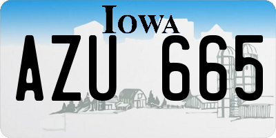 IA license plate AZU665