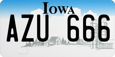 IA license plate AZU666