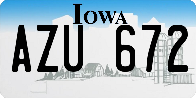 IA license plate AZU672