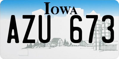 IA license plate AZU673