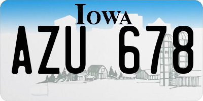 IA license plate AZU678