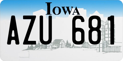 IA license plate AZU681