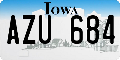 IA license plate AZU684