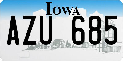 IA license plate AZU685