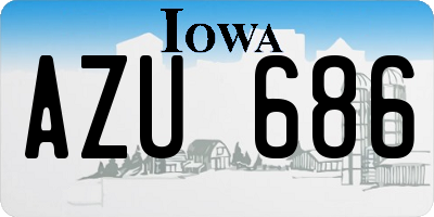 IA license plate AZU686