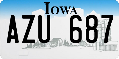 IA license plate AZU687