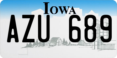 IA license plate AZU689