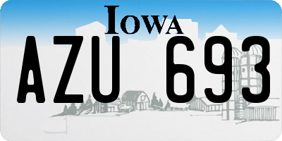 IA license plate AZU693