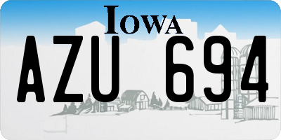 IA license plate AZU694