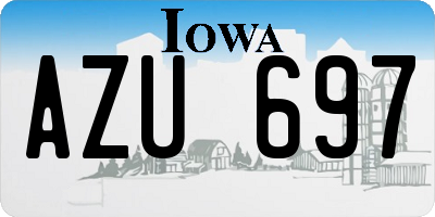 IA license plate AZU697