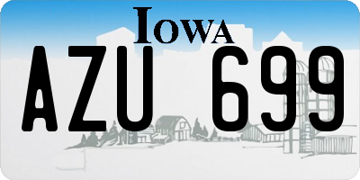 IA license plate AZU699