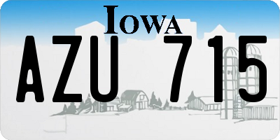 IA license plate AZU715