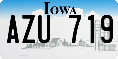 IA license plate AZU719