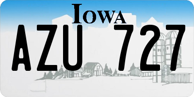 IA license plate AZU727
