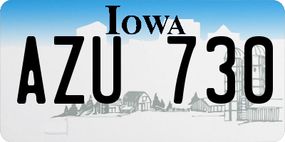 IA license plate AZU730
