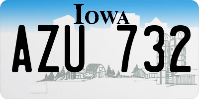IA license plate AZU732