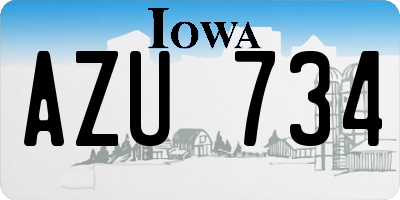 IA license plate AZU734