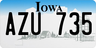 IA license plate AZU735