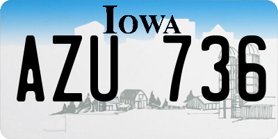 IA license plate AZU736