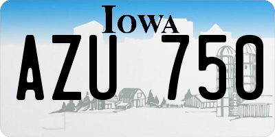 IA license plate AZU750