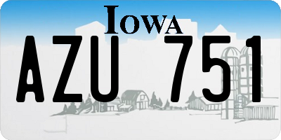IA license plate AZU751