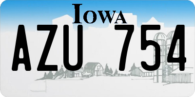 IA license plate AZU754