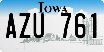 IA license plate AZU761
