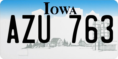 IA license plate AZU763