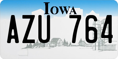 IA license plate AZU764