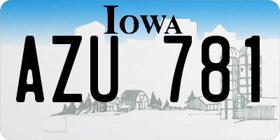 IA license plate AZU781