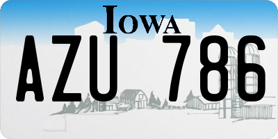 IA license plate AZU786