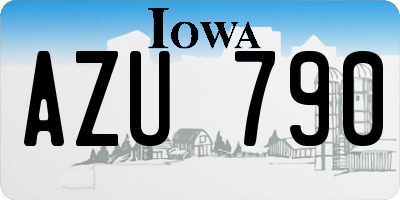 IA license plate AZU790