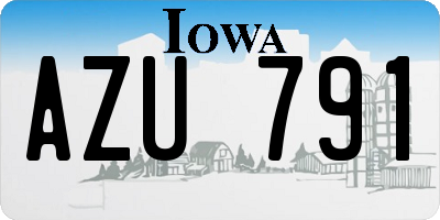 IA license plate AZU791